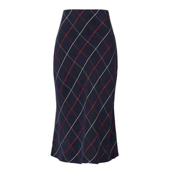 Club Monaco NWT Plaid Bias Midi Skirt Size 2 or XS - Picture 4 of 6